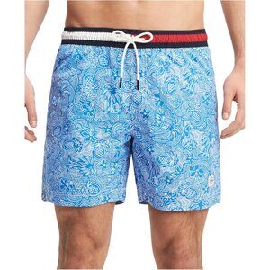 Tommy Hilfiger Men's Blu White Swim Shorts Lining Drawstring Size XL